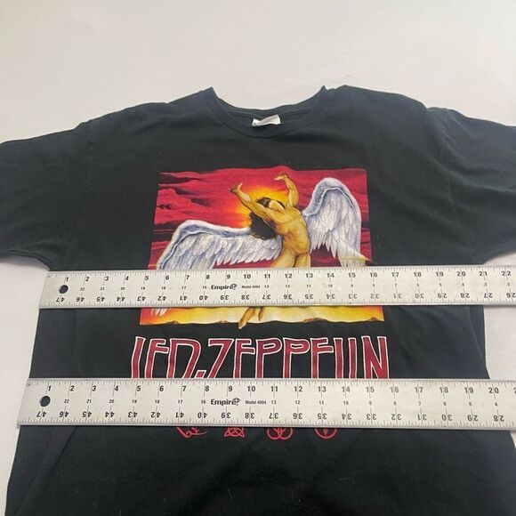Led Zeppelin VTG Hanes Heavyweight Black T-Shirt Size Large - Picture 5 of 6